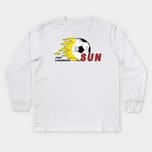 Defunct Fort Lauderdale Sun USL Soccer 1984 Kids Long Sleeve T-Shirt